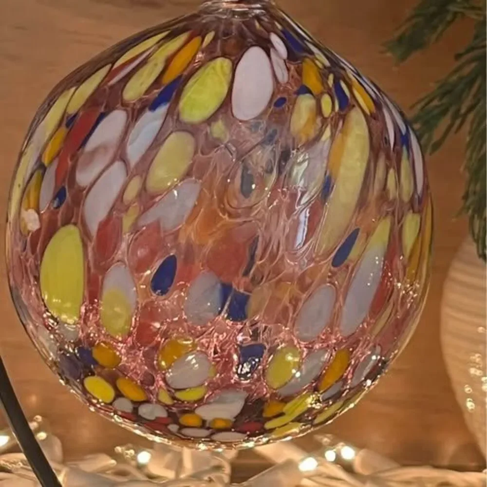 Murano hand blown glass Ornament Gazing ball witch ball NEW 3.5”